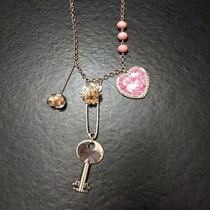 **Last Chance!! Final Sale** Betsey Johnson rose & key necklace